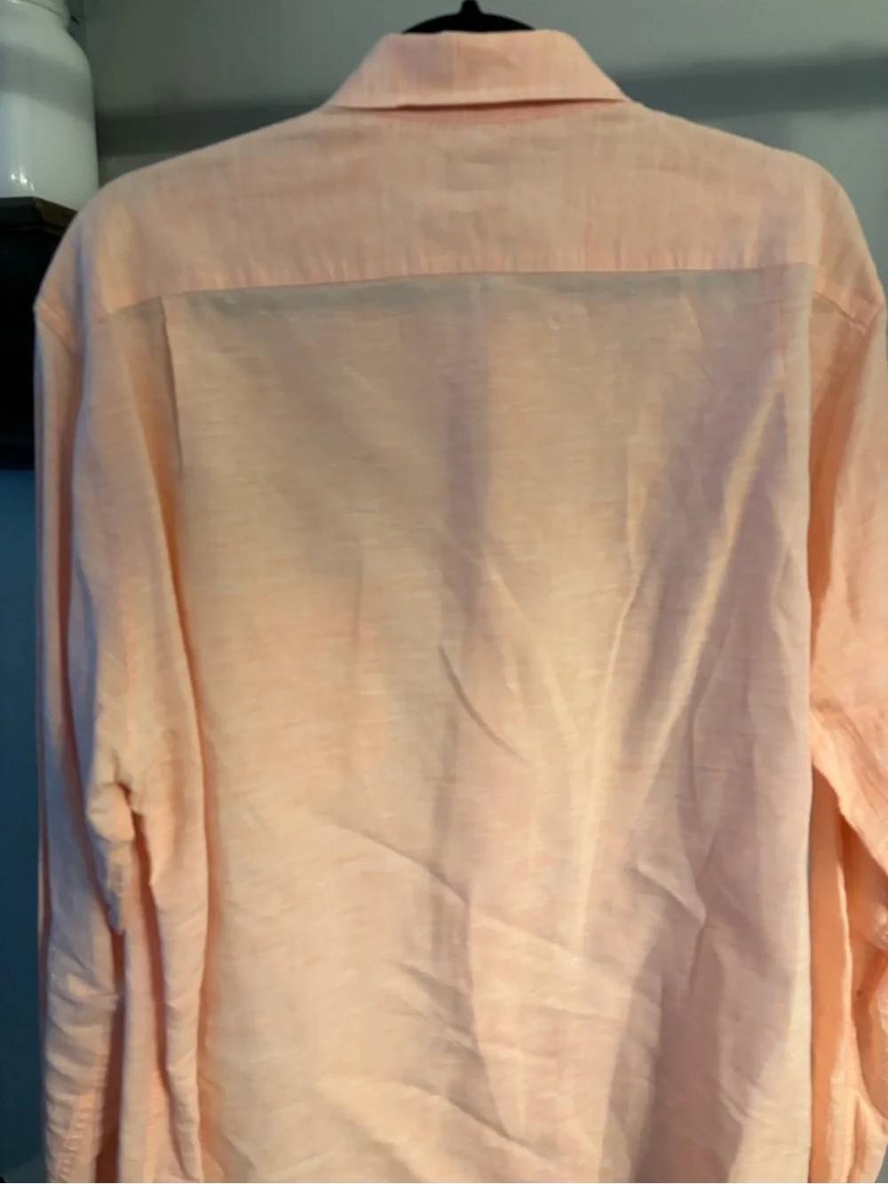 J. Crew Peach Button-Down linen blend slim Long-Sleeve Shirt size xl